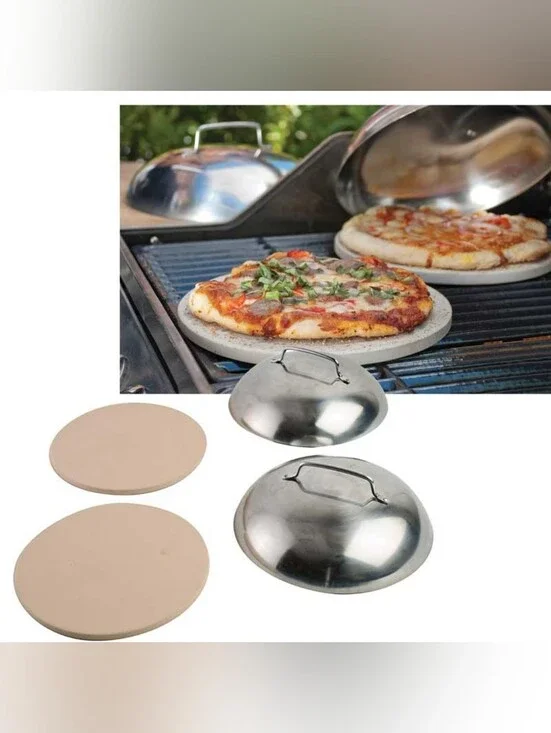 Stone Pizza Baking/Grilling Set with Dome