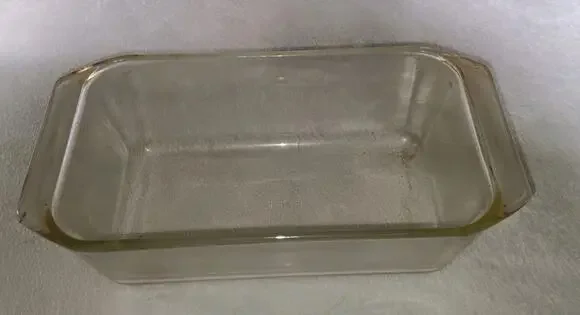 Vintage PYREX 8x5x3 215-B 20 Loaf Bread Baking Pan 1950s Clear Borosilcate