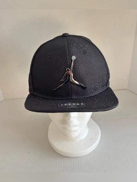 Nike Air Jordan Jumpman Elephant Print Elite Snapback Hat Black Youth Size