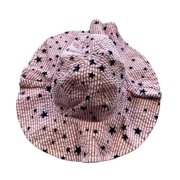 Girls Patriotic Wide Brim Sun Hat