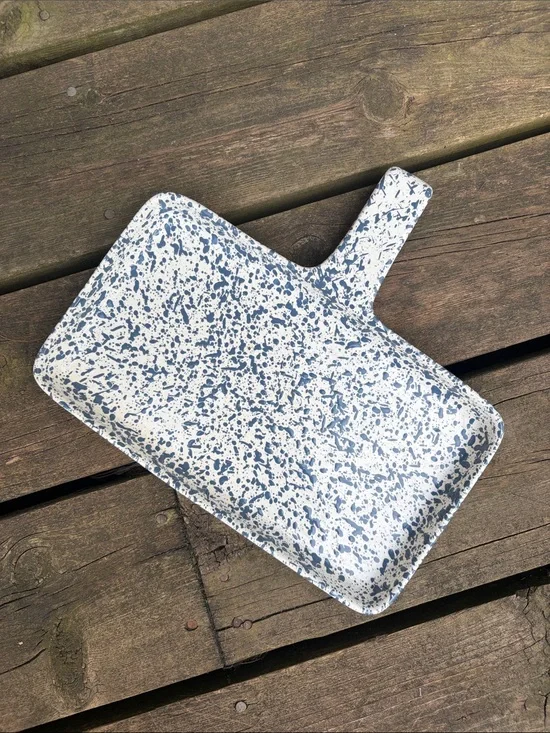 VINTAGE Pan DR. DOUGLAS WONDER BAKER Ceramic Blue White