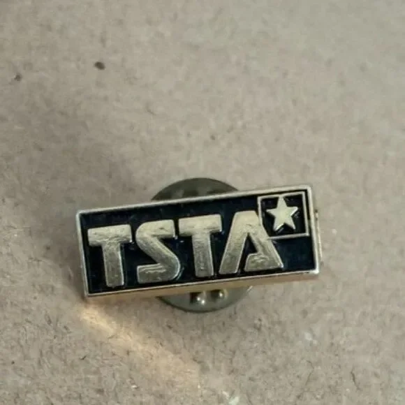 Vtg. TSTA Texas State teachers Association Silver lapel pin