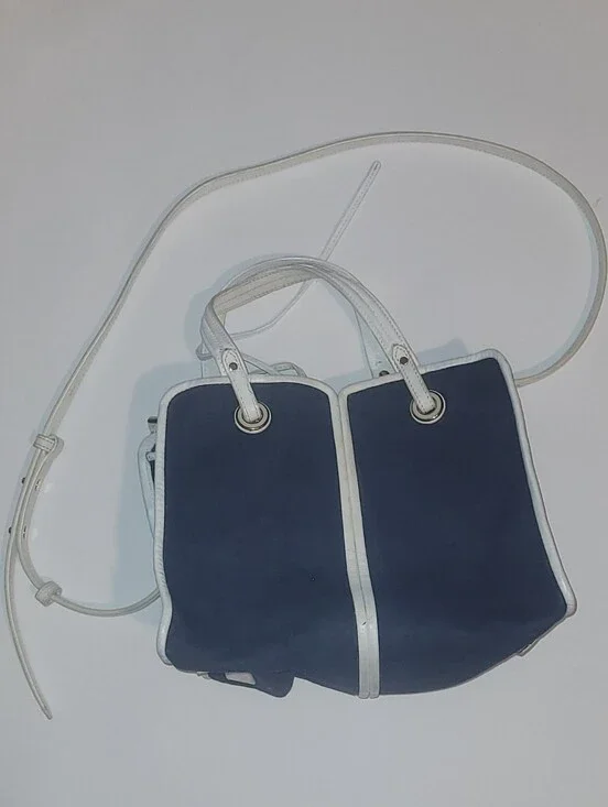 Kate Spade Navy and White Two-Tone Shoulder Bag