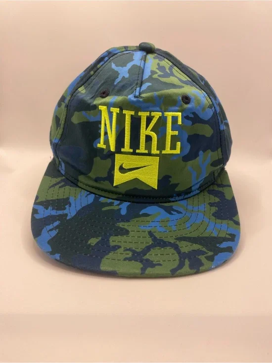 Nike Boy Hat Baseball Cap Snapback Blue Green Camo Skater Retro