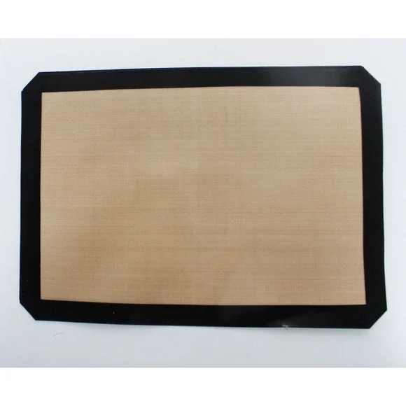 Non-Stick Silicone Baking Mat Reusable Fiberglass‎ Liner Black Tan 11x16.5 Inch