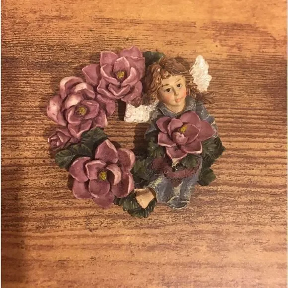 Vintage Floral Angel Pin Brooch