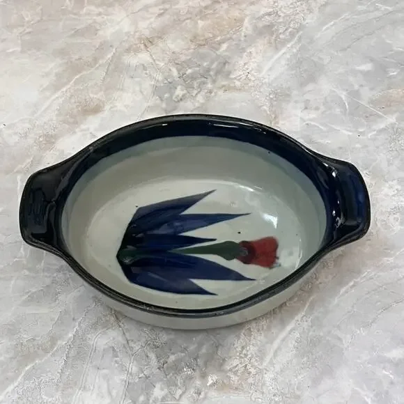 Vintage Handmade Clay Oven Baking Dish 9.5
