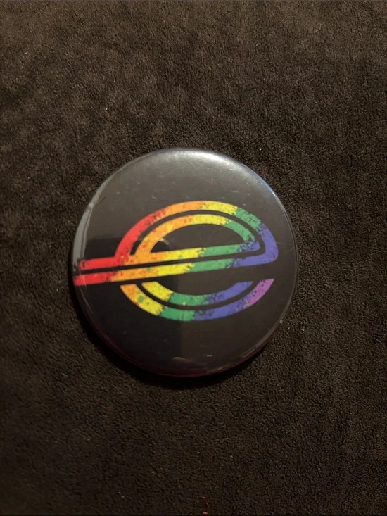Rainbow Circle Emblem Brooch Pin - Multi