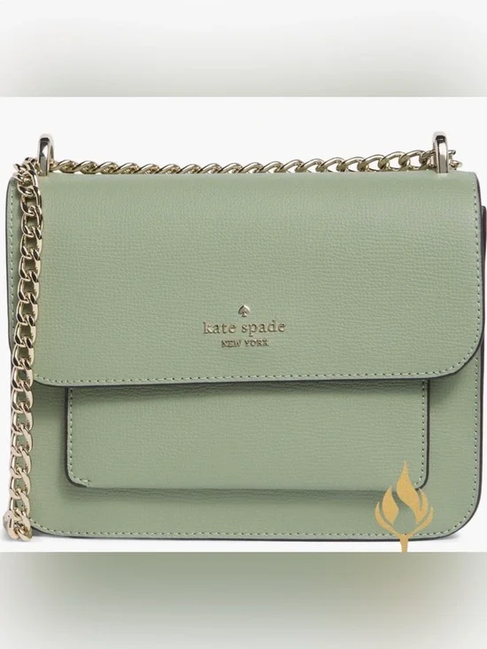 NWOT kate spade Mint Green Leather Crossbody with Gold Chain