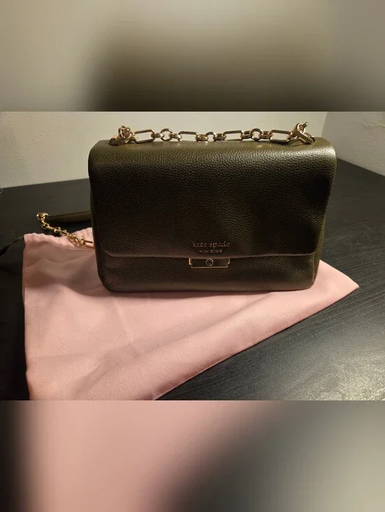 Kate Spade Olive Green Pebbled Leather Carlyle Medium Shoulder/Cross Body
