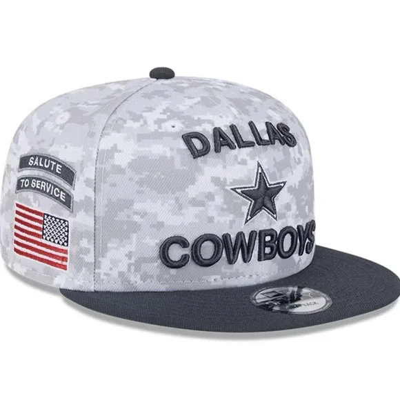 New Era Dallas Cowboys Salute To Service Youth‎ Flatbill Hat SnapBack Camo 2024