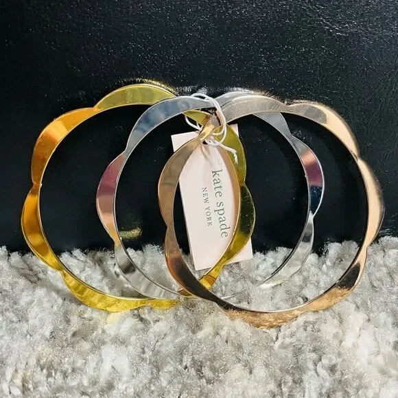 NWT Kate Spade Slender Scallops Bangle Set