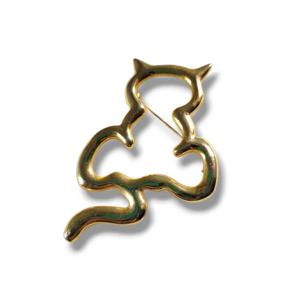 Curio | VTG Cute Gold Tone Cat Silhouette Brooch