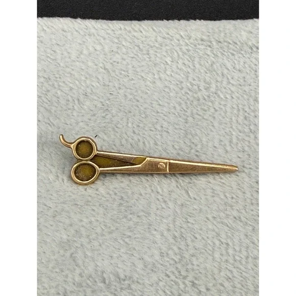Vintage Gold Filled Scissors Brooch‎ CIO Barber Gift