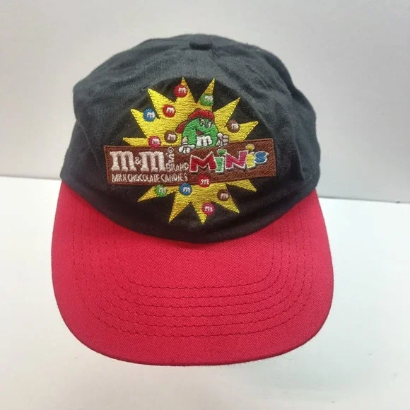 VINTAGE 1997 M&Ms‎ Minis Promo Hat Cap Snap Back Candy Milk Chocolate Green M&M
