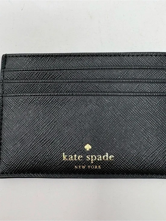 Kate Spade Black Blingbling Small Wallet Slim Card Holder 4.25”x3” New No Tags