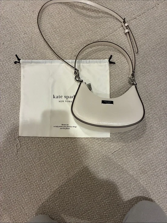 kate spade Cream Pebbled Leather Mini Shoulder bag.