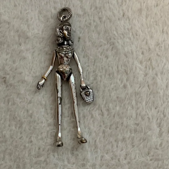 Silver Figurine Brooch