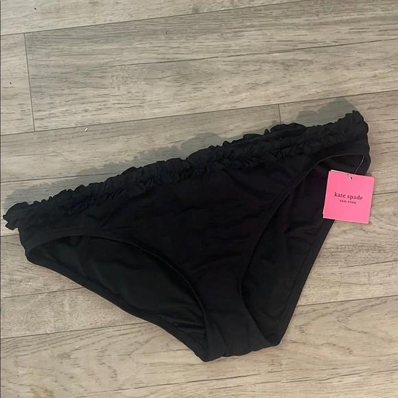 🇺🇸Kate Spade NWT xl Black Ruffle Bikini Bottom