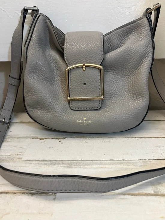kate spade Gray Pebbled Leather Crossbody with Buckle