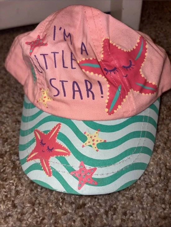 Kids Pink 'I'm A Little Star' Starfish Baseball Cap