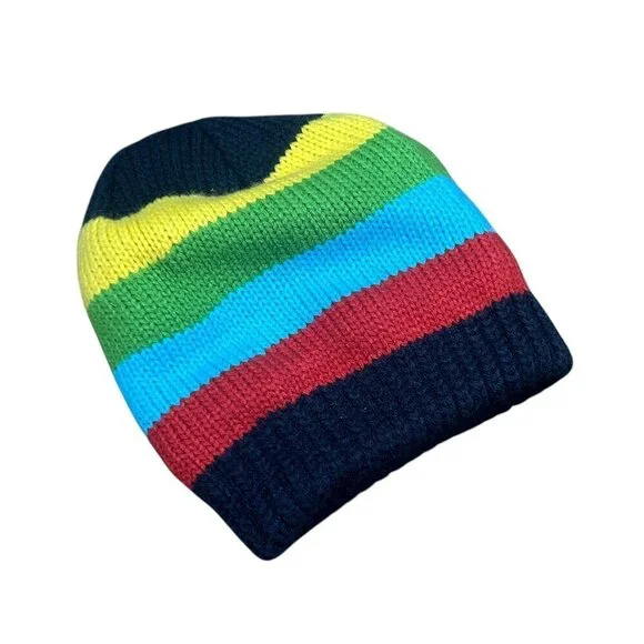 Dorfman Milano Rainbow Stripe Knit Beanie XS Woman or Childs