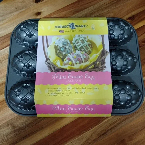 Nordic Ware Easter Egg Baking Mold Muffin Mini Cake Cast Aluminum‎ Pan USA