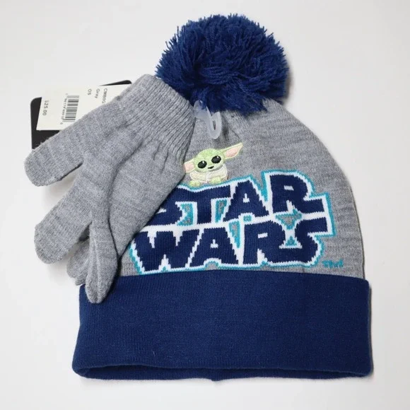 Star Wars Big Boys the Mandalorian Hat‎ and Gloves Set 2-Piece - One Size