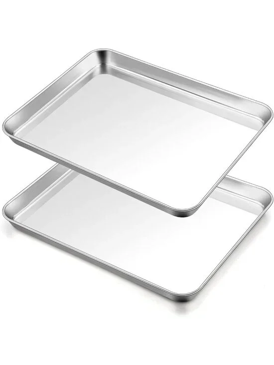 Large Stainless Steel Baking Sheets Set of 2 | Non-Toxic, Easy Clean, Heavy Duty