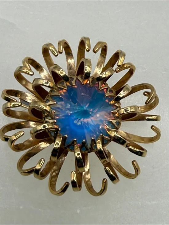 Vintage Sarah Cov 1969 mystic modernist Rivoli brooch pin runway