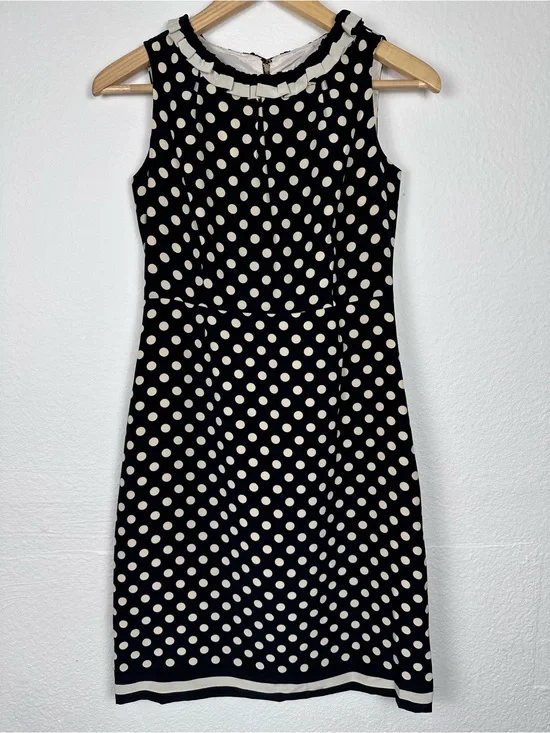 Kate Spade Hailee Polka Dot Sheath Dress NWT Size 2 Black Ivory