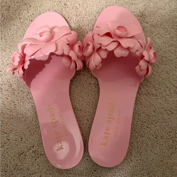 Kate Spade Jaylee Slide Sandals Pink Floral New! Size 9 NWT