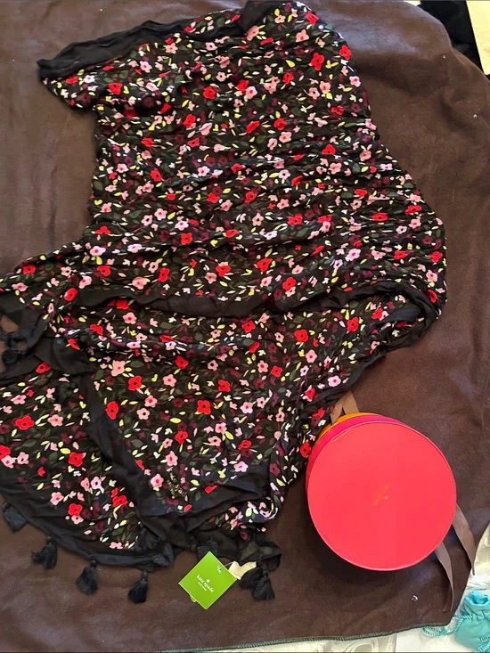 Kate Spade boho oblong scarf with tassels