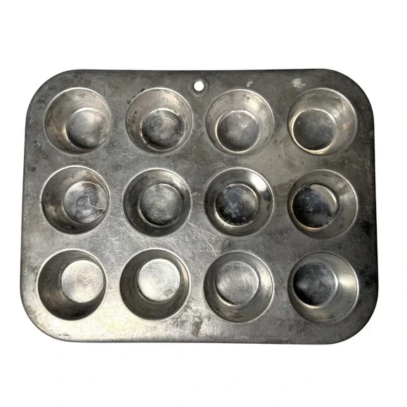 Vintage Retro Baking, COMET‎ Aluminum 12 Mini Muffin Tray, Made in the USA
