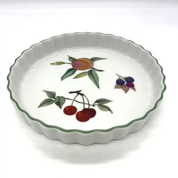 Vintage 1986 Royal Worcester Evesham Fine Porcelain Quiche Baking Dish 8