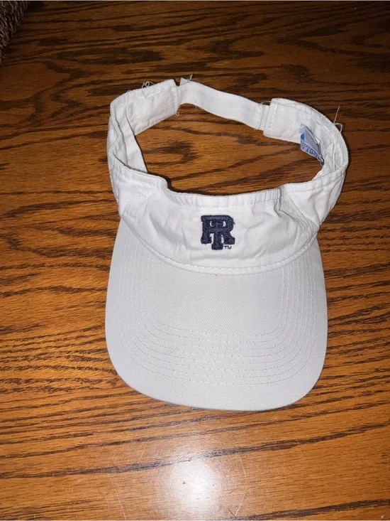 White Kids Visor with Navy 'RI’
