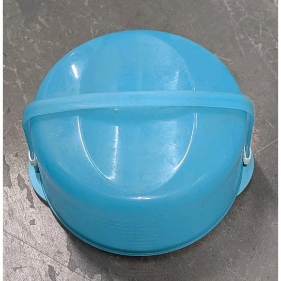 Vintage Tupperware Cake/Pie Holder Keeper Carrier With Handle and Lid, Teal‎