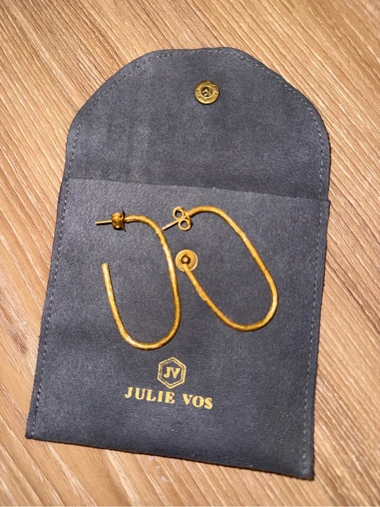 Julie Vos Sculpted Gold Oval Hoop Earrings