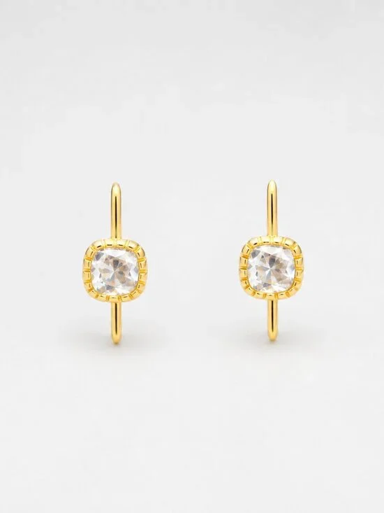 Luv AJ The Classique Cushion Hook Earrings Gold