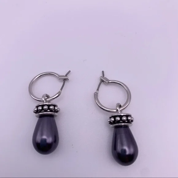 Purple Huggie Dangle Witchy Cauldron Earrings