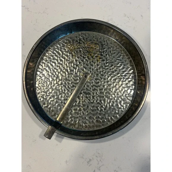 Vintage Bake-King‎ Hammered Tin Round Cake Pan with Release Arm Made in USA 9
