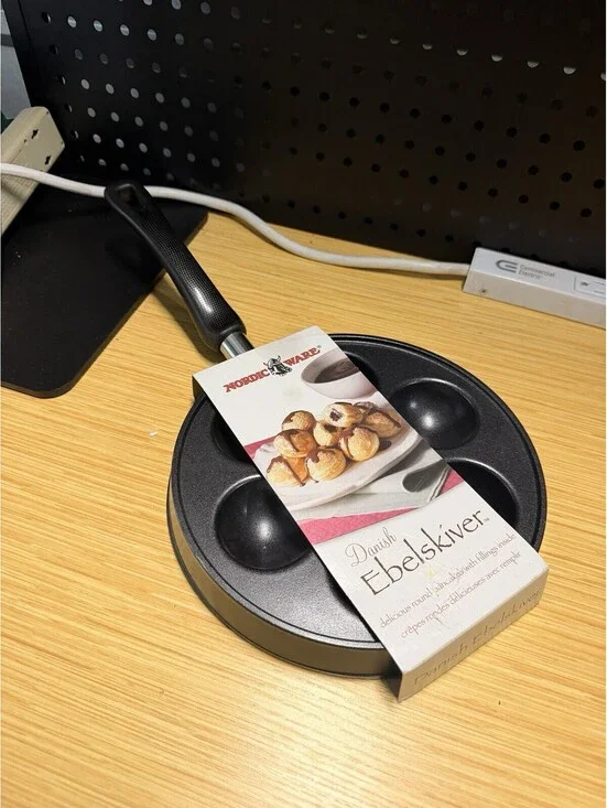 NEW Nordic Ware Danish Ebelskiver Iron Round Filled Pancakes Fruit Chocolate Ham