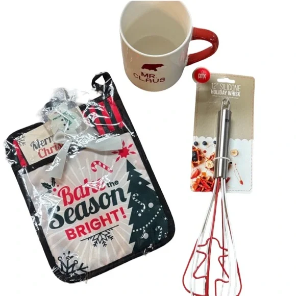 Threshold Festive Christmas Kitchen Set with Mug, Mitt, and Whisk