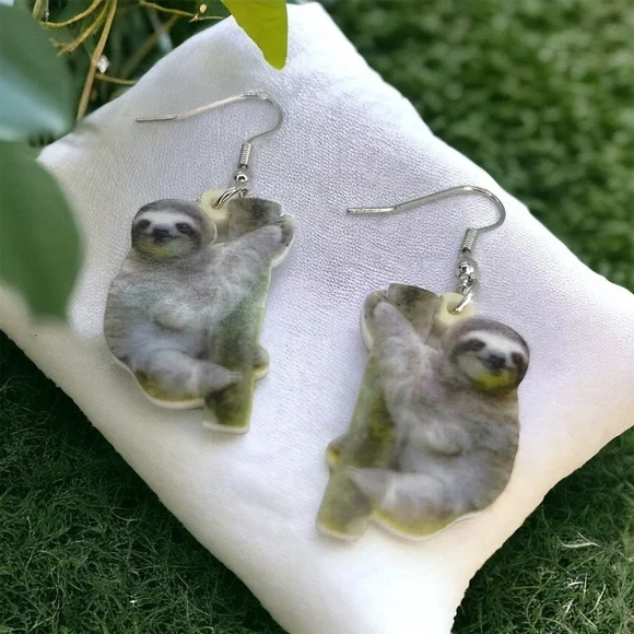 Sloth-tacular Dangle Earrings: Embrace Your Inner Chill! NWT Sloth Accessories