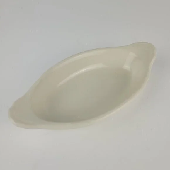 VTG Hall White Small Oval Au Gratin Casserole Serving Dish #527