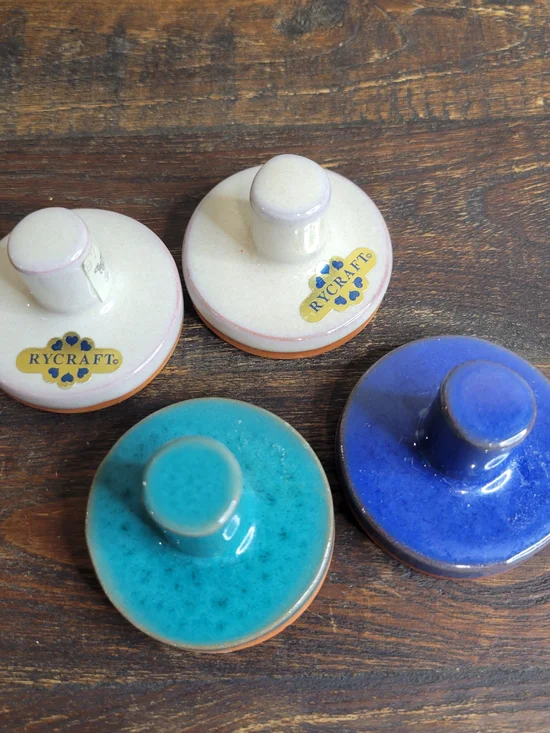 Craft Ceramic Pastry/Biscuit Stamp Set in Turquoise, Blue and Cream