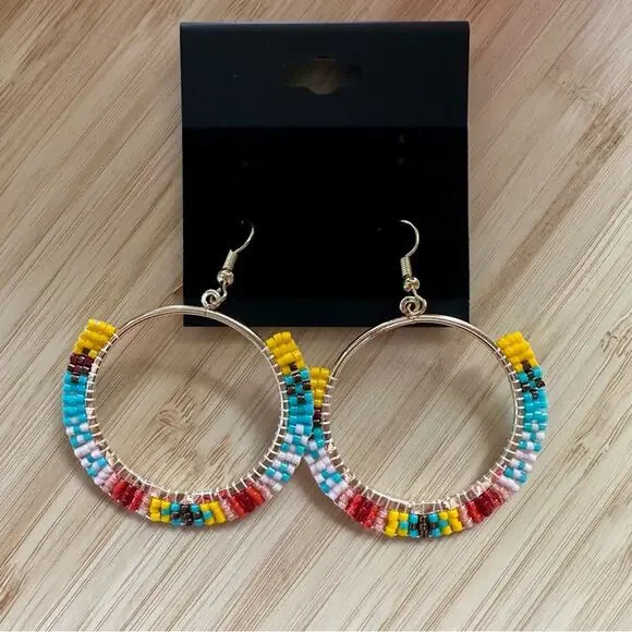 Beaded Hoop Earrings