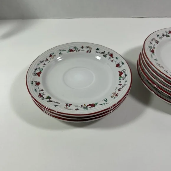 Farberware 1995 White Christmas Saucer Replacement Katherine Babanovsky‎ Design