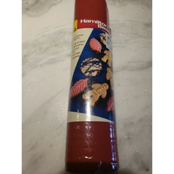 Hamilton Beach Professional Silicone Baking Mat 11x17 Red Non-Stick Sheet 500F‎