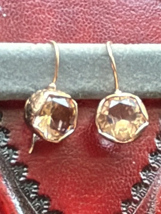 Silpada Rose Gold Sterling Silver with Champagne Quartz Earrings
